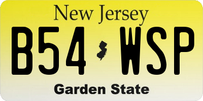 NJ license plate B54WSP