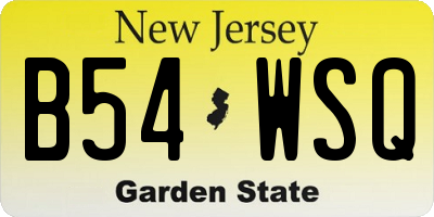 NJ license plate B54WSQ