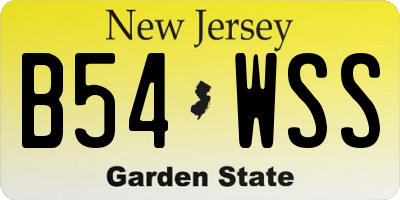 NJ license plate B54WSS