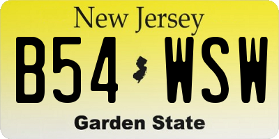 NJ license plate B54WSW