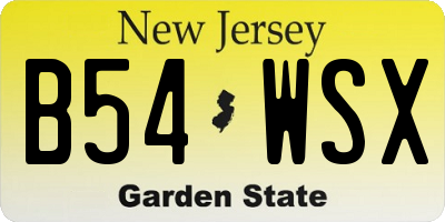 NJ license plate B54WSX