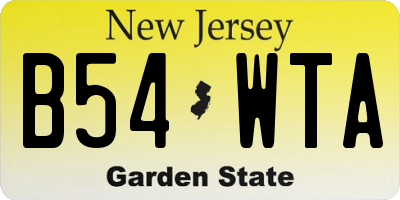 NJ license plate B54WTA
