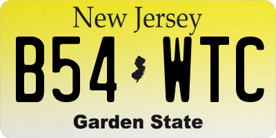 NJ license plate B54WTC