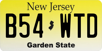 NJ license plate B54WTD