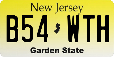NJ license plate B54WTH
