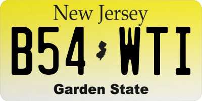 NJ license plate B54WTI