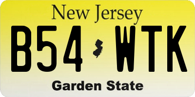 NJ license plate B54WTK