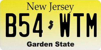 NJ license plate B54WTM