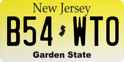 NJ license plate B54WTO