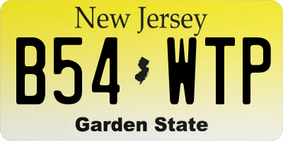 NJ license plate B54WTP