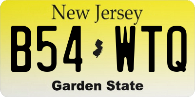 NJ license plate B54WTQ