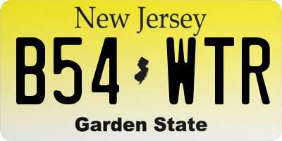 NJ license plate B54WTR