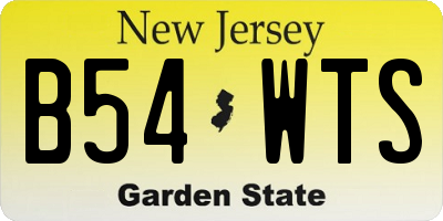 NJ license plate B54WTS