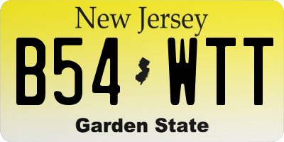 NJ license plate B54WTT
