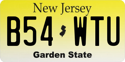 NJ license plate B54WTU
