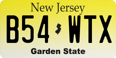 NJ license plate B54WTX