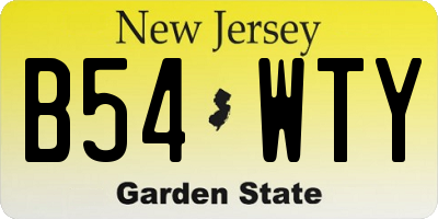 NJ license plate B54WTY