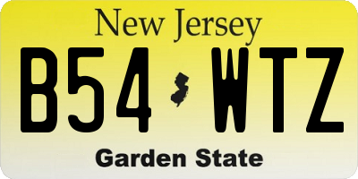 NJ license plate B54WTZ