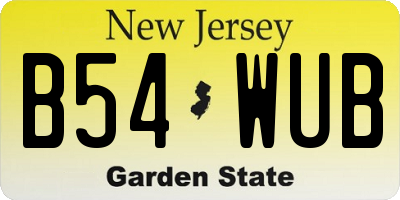 NJ license plate B54WUB