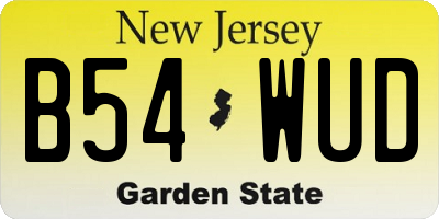 NJ license plate B54WUD