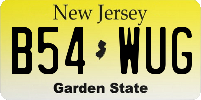 NJ license plate B54WUG