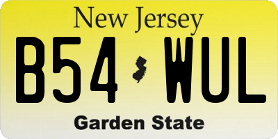 NJ license plate B54WUL