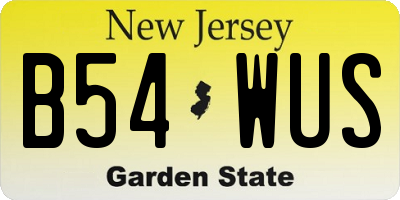 NJ license plate B54WUS