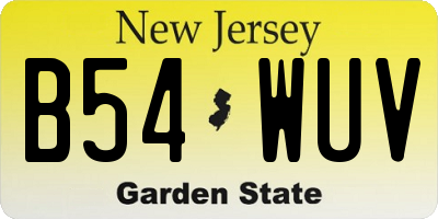 NJ license plate B54WUV
