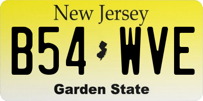 NJ license plate B54WVE