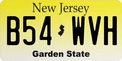 NJ license plate B54WVH