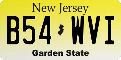 NJ license plate B54WVI