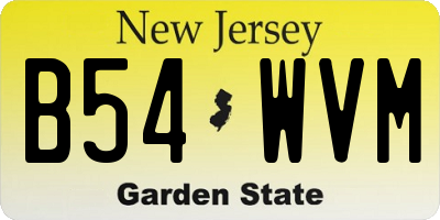 NJ license plate B54WVM