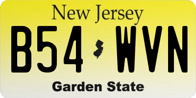 NJ license plate B54WVN