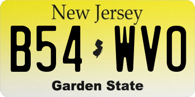 NJ license plate B54WVO