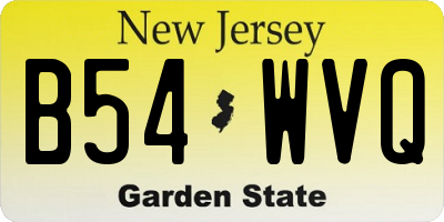 NJ license plate B54WVQ