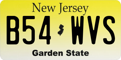 NJ license plate B54WVS