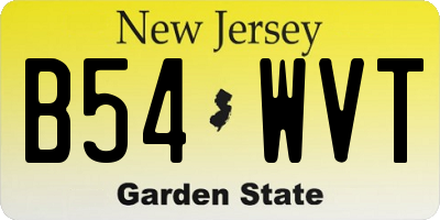 NJ license plate B54WVT