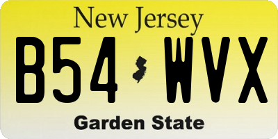 NJ license plate B54WVX