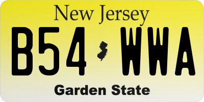 NJ license plate B54WWA