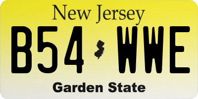 NJ license plate B54WWE
