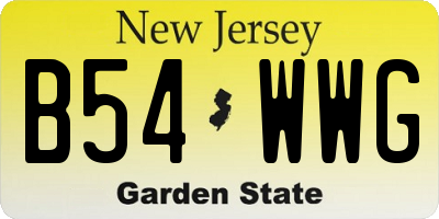 NJ license plate B54WWG