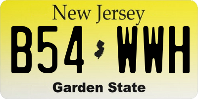 NJ license plate B54WWH
