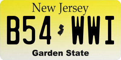 NJ license plate B54WWI