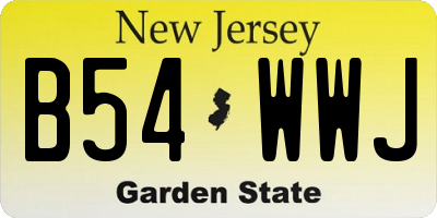 NJ license plate B54WWJ