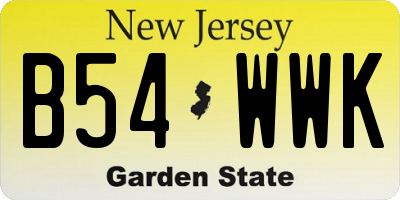 NJ license plate B54WWK