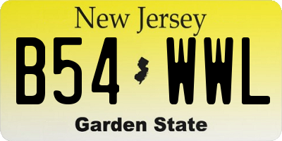 NJ license plate B54WWL