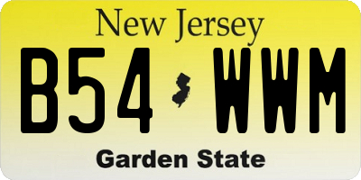 NJ license plate B54WWM