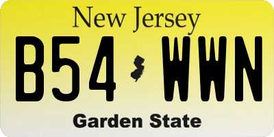 NJ license plate B54WWN