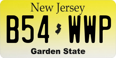 NJ license plate B54WWP
