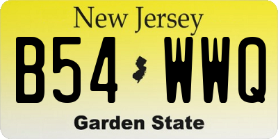 NJ license plate B54WWQ